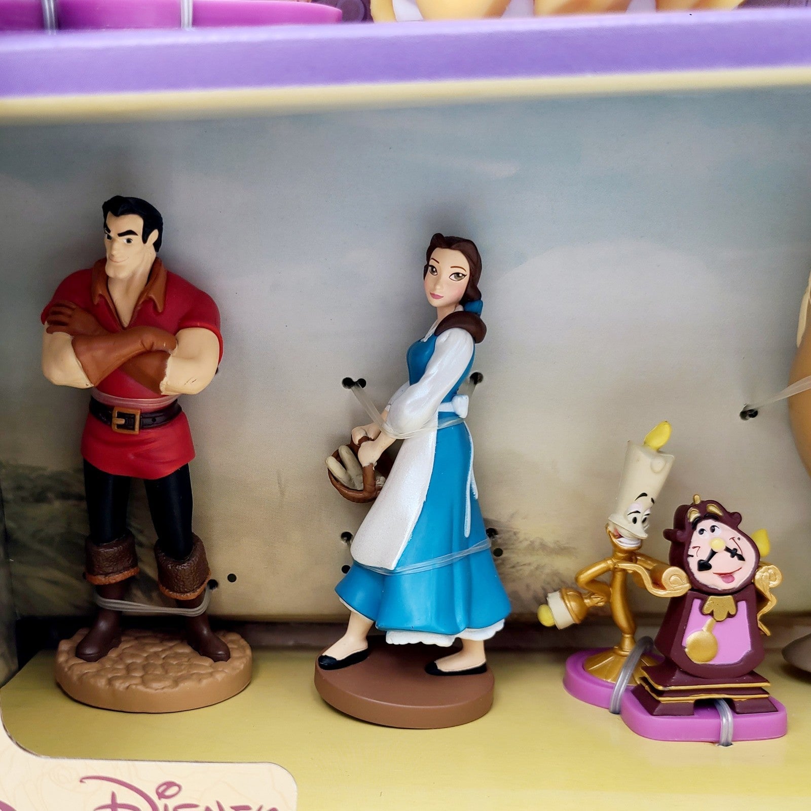 Disney Parks Beauty & Beast Figurine 7 Piece Playset Toy Set Belle Cake Toppers