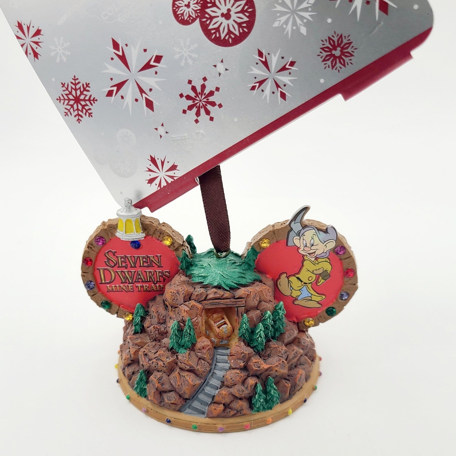 NEW Disney World Parks Seven Dwarfs Mine Train Mickey Ear Hat Christmas Ornament