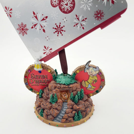 NEW Disney World Parks Seven Dwarfs Mine Train Mickey Ear Hat Christmas Ornament