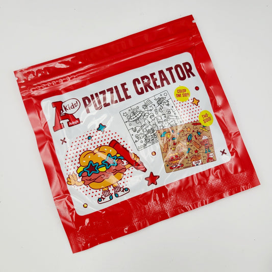 Arby's Kids Meal Toy Puzzle Creator Jigsaw Puzzle Red Bag Child Arbys Two Sided