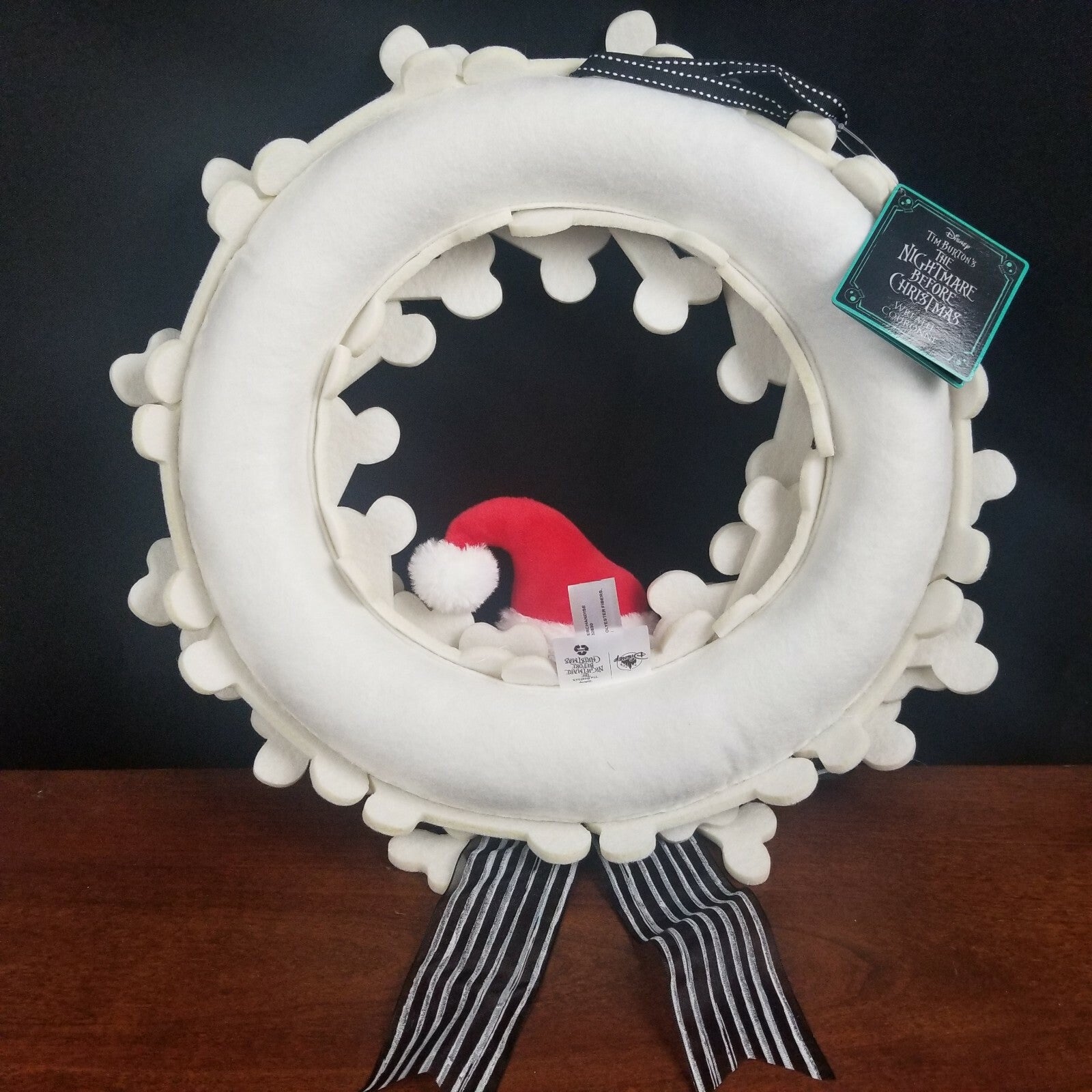 Disney Park Jack Skellington Nightmare Before Christmas Holiday Door Bone Wreath