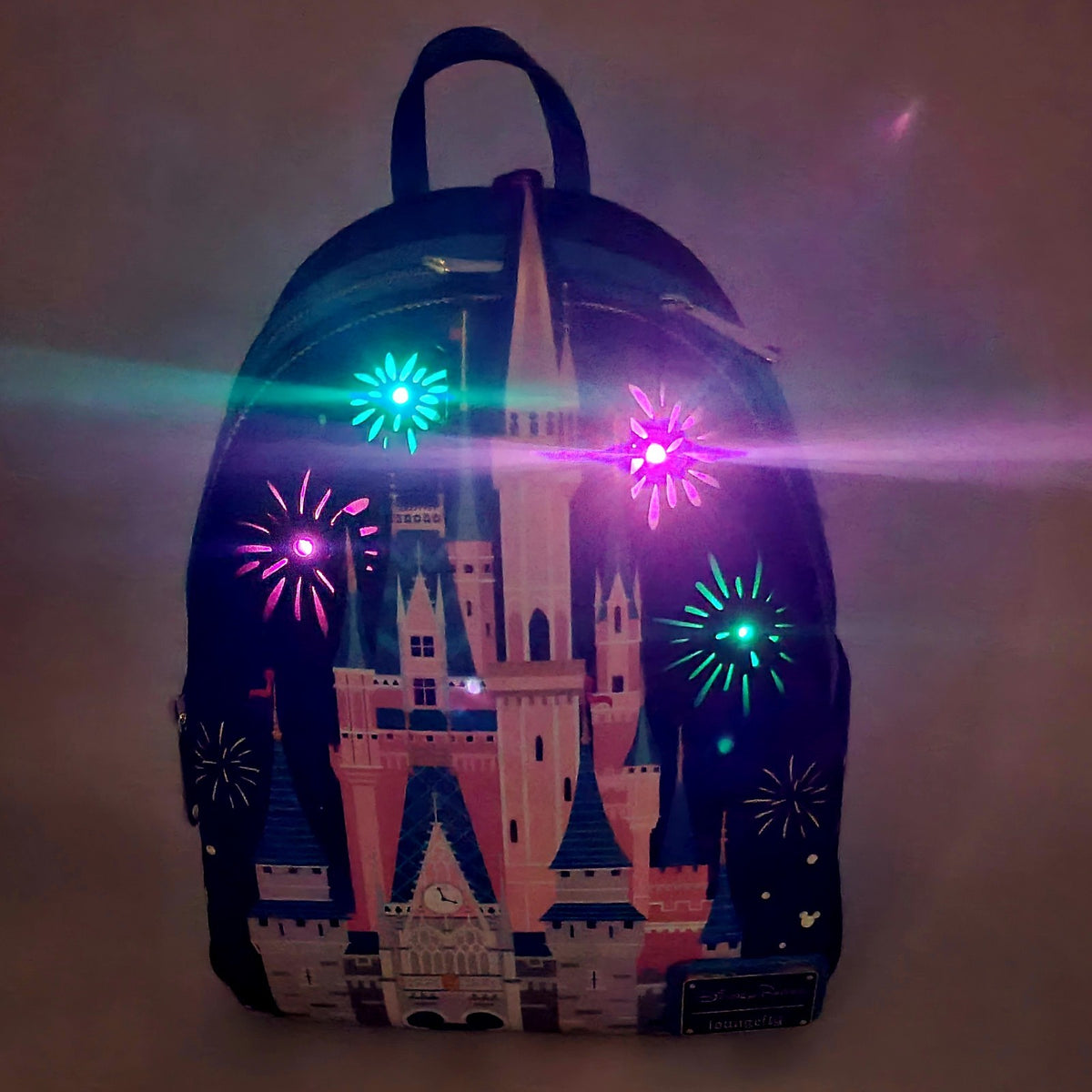 2026 Disney Parks Loungefly WDW Cinderella Castle Mini Backpack Light Up Bag NWT