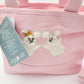 2025 Disney Parks Halloween Ghost Mickey Minnie Mouse Pink Canvas Small Tote Bag