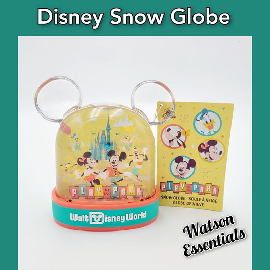 Walt Disney World Play In The Park Mickey Minnie Plastic Small Snow Water Globe