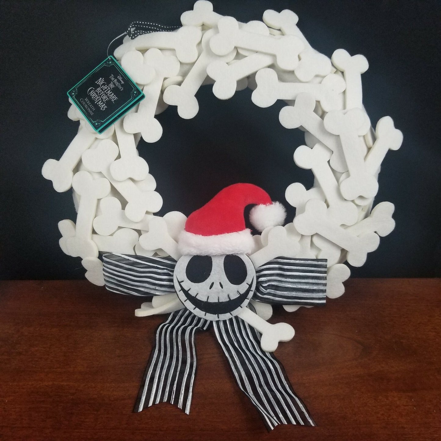 Disney Park Jack Skellington Nightmare Before Christmas Holiday Door Bone Wreath
