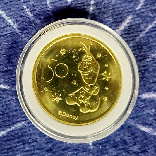 *Olaf FROZEN Snowman* Walt Disney World Park 50th Anniv 1.5" Commemorative Coin