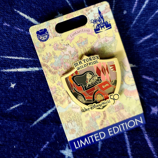 Walt Disney World 50th Anniversary Attraction Crest Pin - Mr Toad's Wild Ride