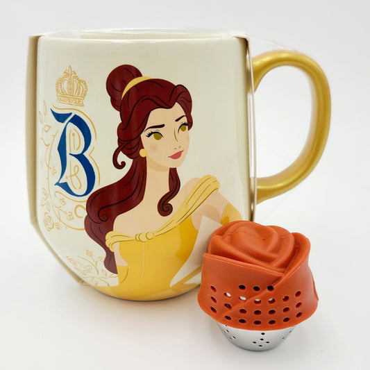 2024 Disney Parks Belle Ceramic Mug 15 Oz and Tea Infuser Set NEW