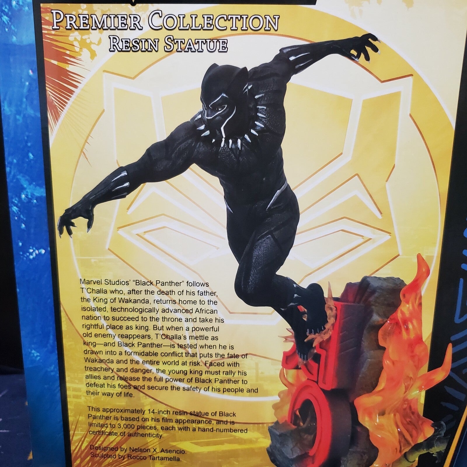 Disney Parks Marvel Black Panther 14" Figure Statue Diamond Select Toys Resin LE