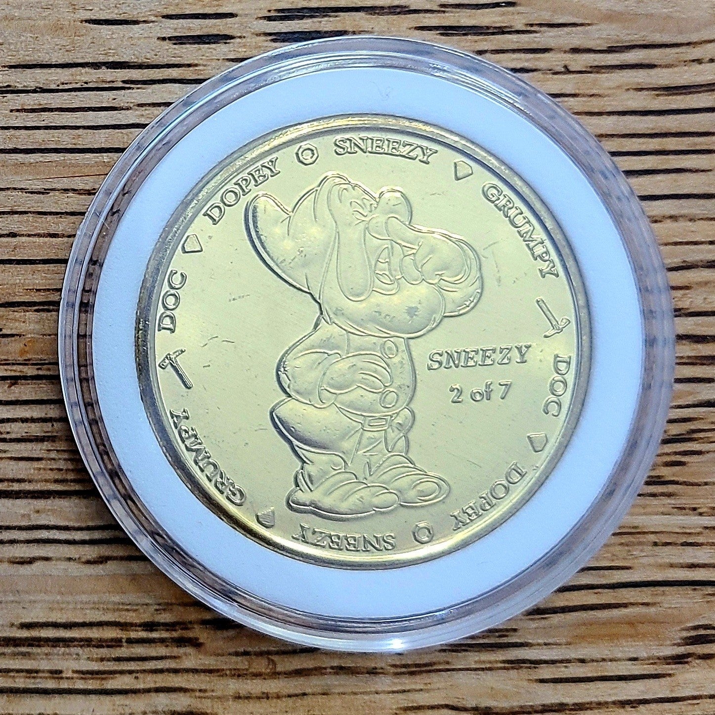 *2024 Sneezy Dwarf Coin* Walt Disney World Park Golden Color Metal Snow White