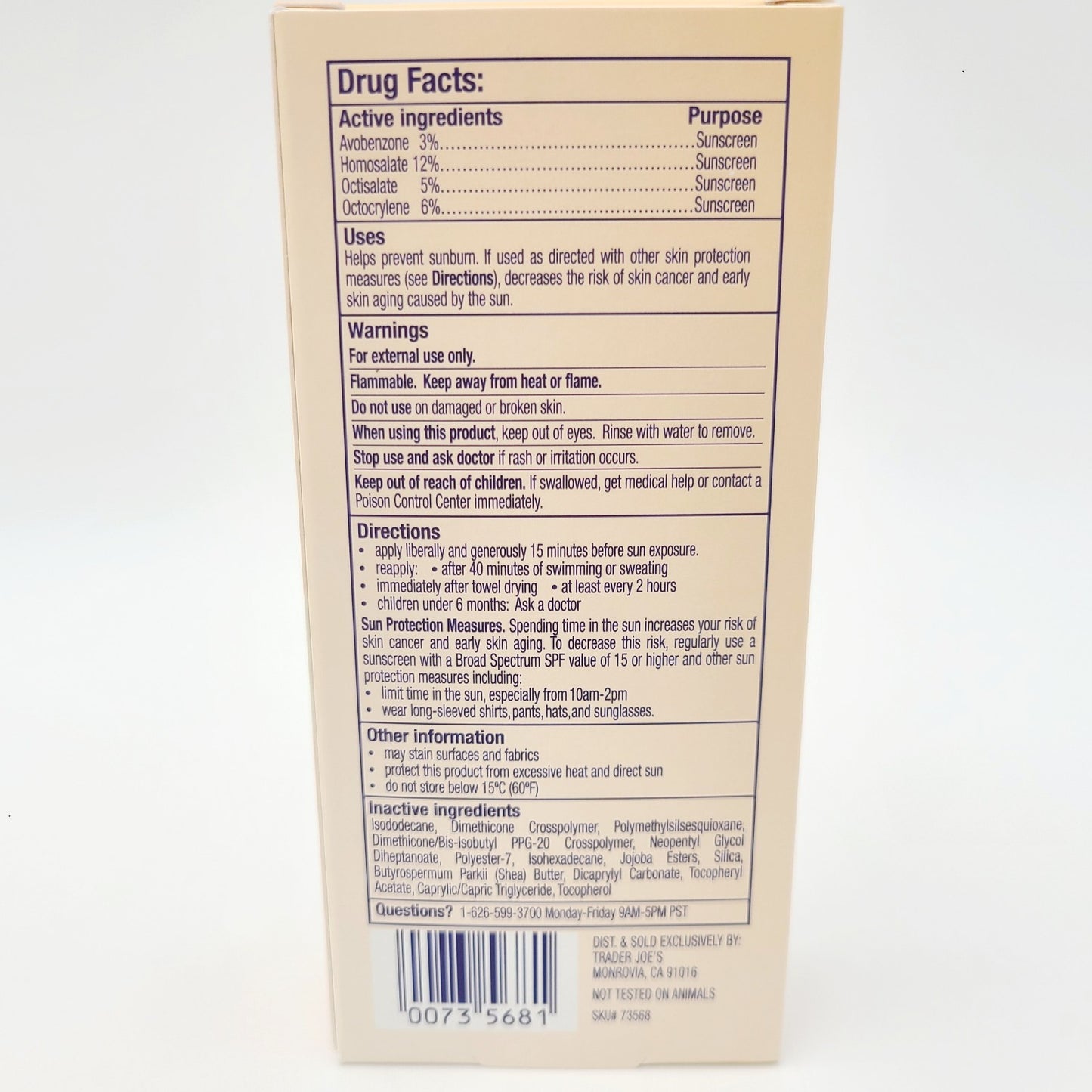 *2 Pack* Trader Joe's Daily Facial Sunscreen Broad Spectrum SPF 40 - 1.7oz / Box