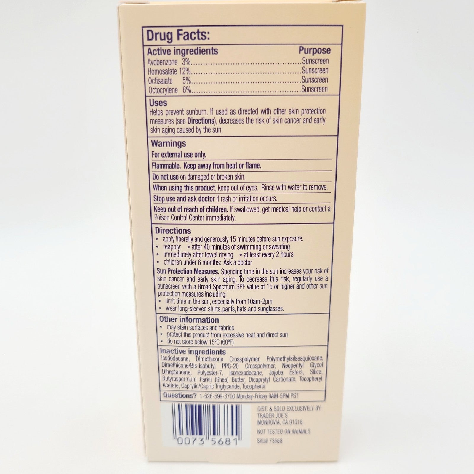 *2 Pack* Trader Joe's Daily Facial Sunscreen Broad Spectrum SPF 40 - 1.7oz / Box