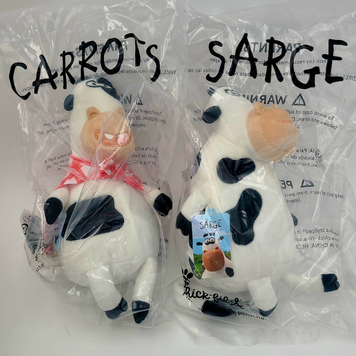 *Carrots & Sarge Plush Set* Chick-fil-A Cow Doll Picnic Cape Toy Christmas CFA