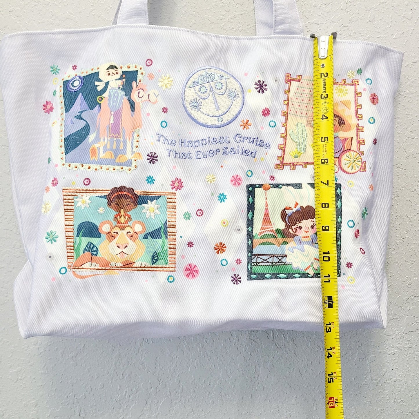 2026 Walt Disney World Parks It’s A Small World Collection Canvas Tote Bag New