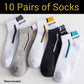 10 Pairs Men / Women Sport Stripe Cotton Bamboo Socks Ankle Low Cut Nonslip Pack