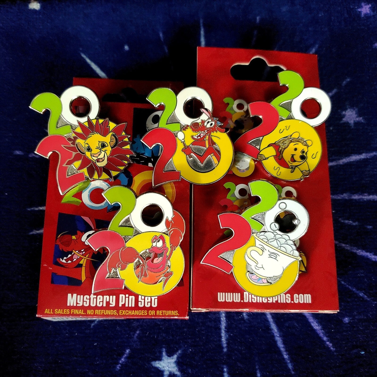 *5 Pin Set* Disney Parks 2020 Mystery Box Pooh, Mushu, Sebastian, Simba, & Chip