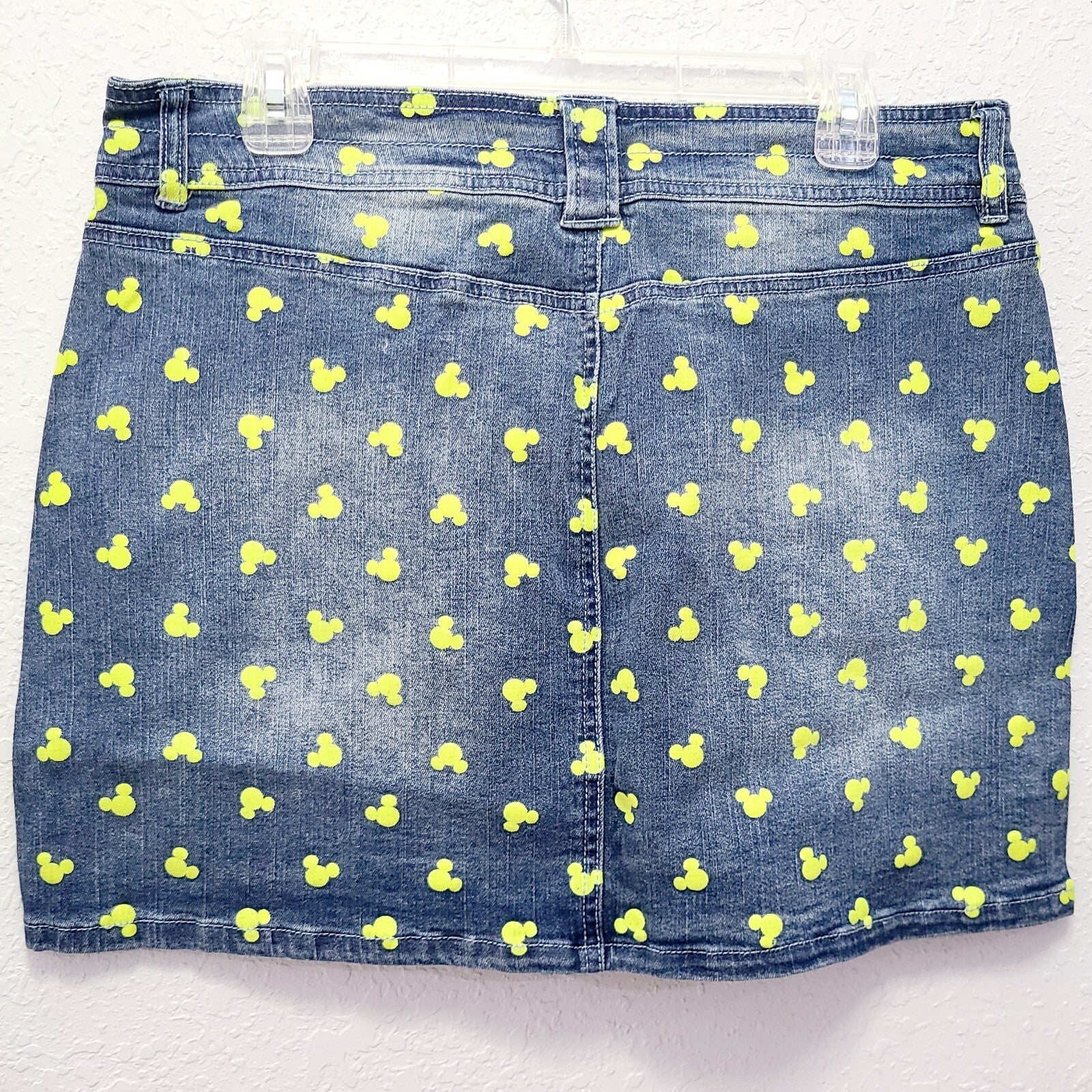 XL 2020 Walt Disney World Parks Womens Juniors Denim Skirt Mickey Mouse Heads