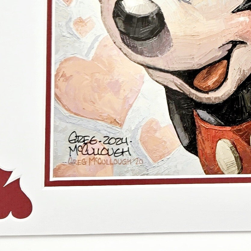 *SIGNED* Disney Parks “MM+MN=LOVE” Matted Print by Greg McCullough Mickey Minnie