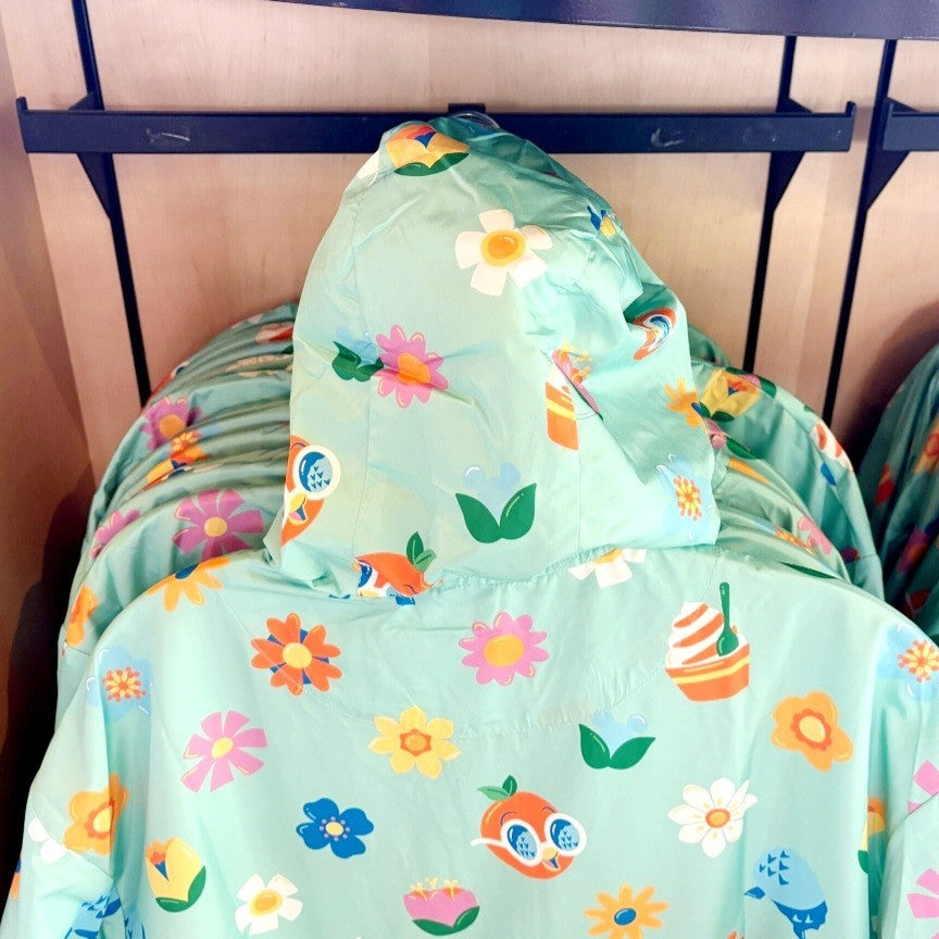LARGE Disney Park 2026 EPCOT Flower Garden Festival Orange Bird Rain Windbreaker