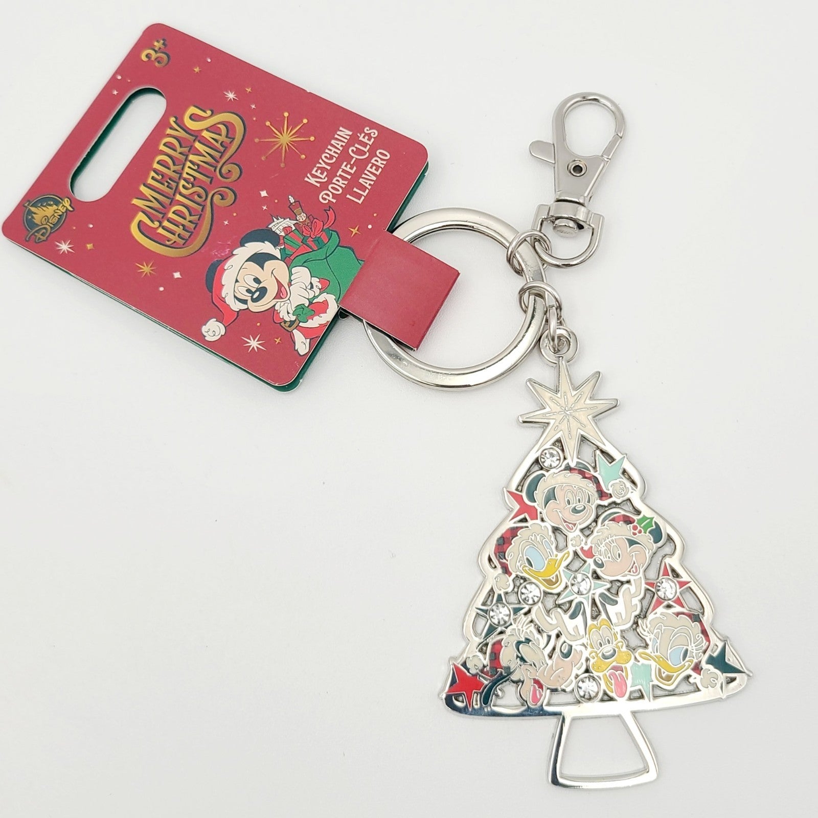 2025 Disney Parks Christmas Tree Characters Metal Bag Charm Keychain Mickey NEW