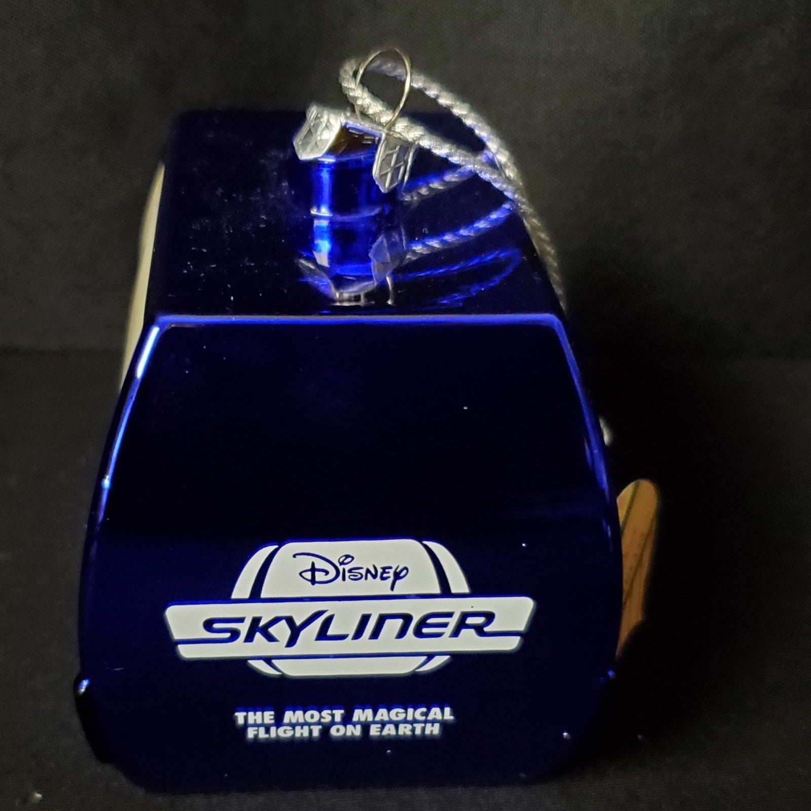 RARE Disney World Parks Skyliner Ratatouille Glass Christmas Blue Ornament Remy