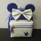 2020 Disney Parks Make A Wish Mickey Loungefly Wristlet Backpack Blue Stars
