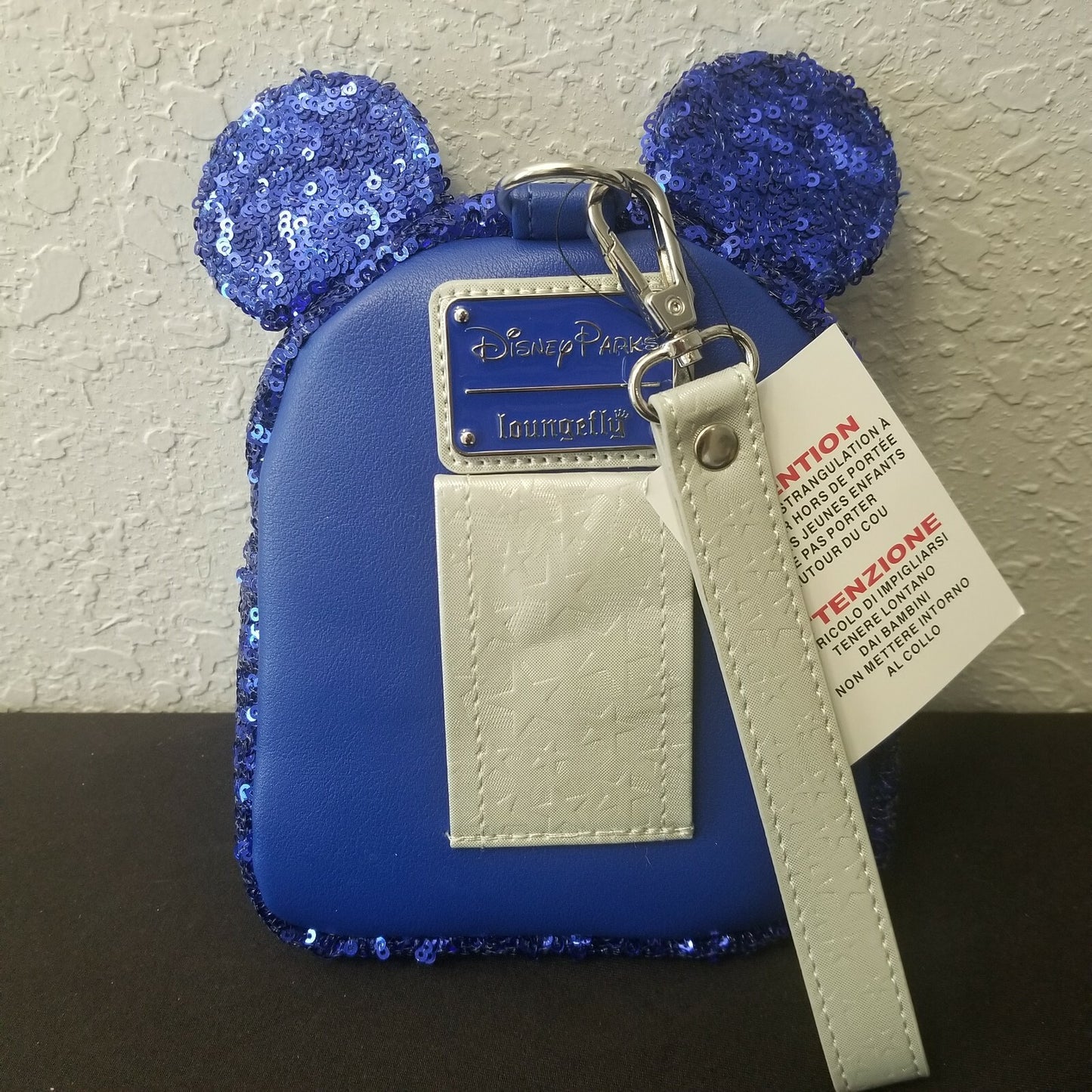 2020 Disney Parks Make A Wish Mickey Loungefly Wristlet Backpack Blue Stars
