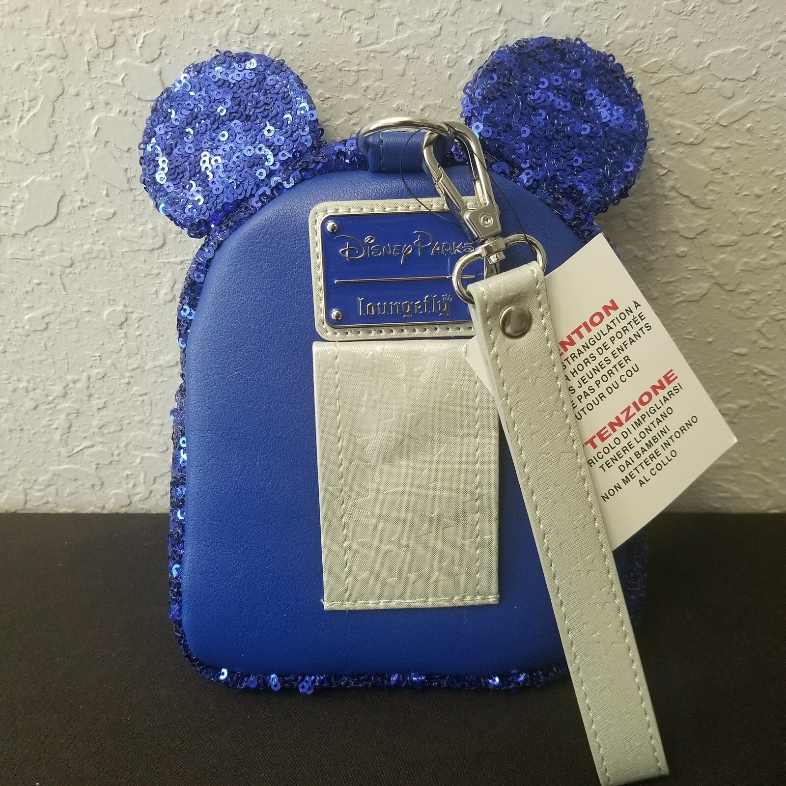 2020 Disney Parks Make A Wish Mickey Loungefly Wristlet Backpack Blue Stars