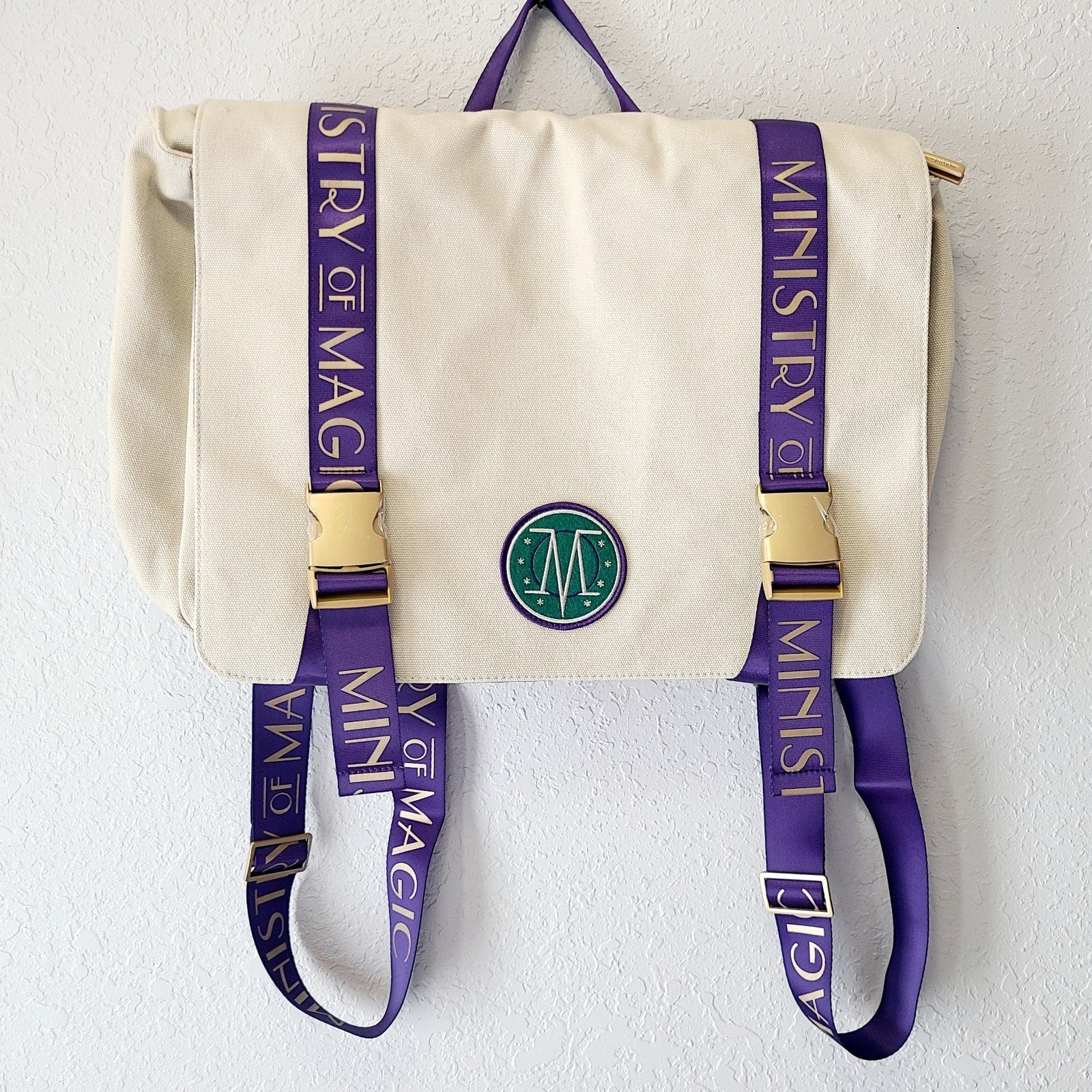 Universal EPIC Universe Harry Potter Ministry Magic Logo Messenger Bag Backpack
