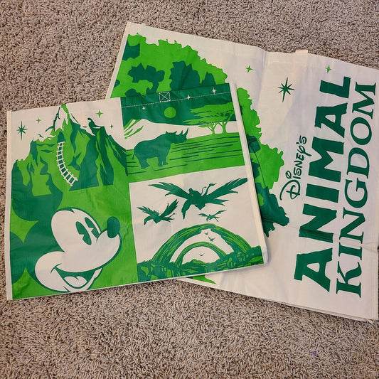 *Medium & Large Reusable Bag Set* Disney World Park Animal Kingdom Tote Shopping