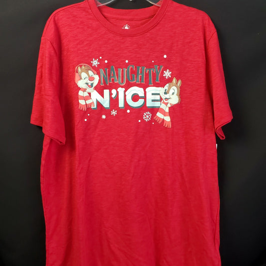 XXL Chip & Dale Naughty N'Ice Nice 2021 Christmas Holiday Disney Parks T-Shirt