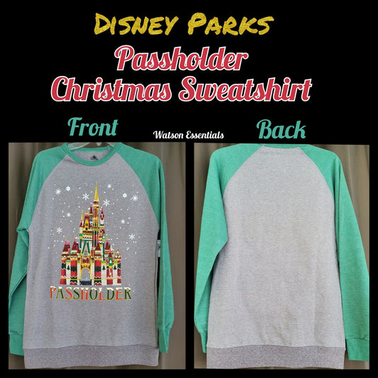 SMALL 2020 Disney Parks Annual Passholder Holiday Christmas Castle Sweatshirt