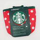 Disney Parks Starbucks Holiday Red & White Polka Dot Fabric Cup Sleeve 16 oz WDW