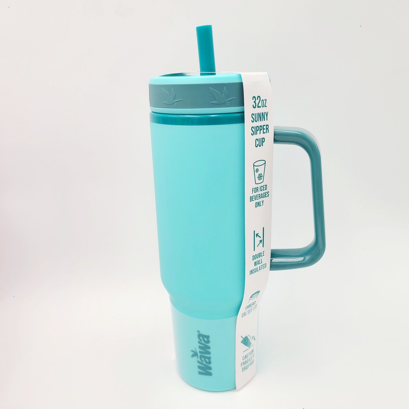 *Set of 4* Wawa Tumbler Mug w/Handle 32 Oz ICED BEVERAGE Teal Pink Purple Yellow
