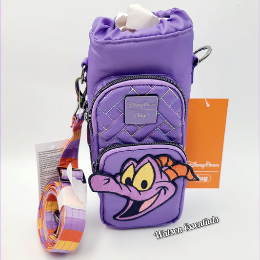 2025 Disney Parks EPCOT Center Figment Lug Water Bottle Holder Crossbody Purple