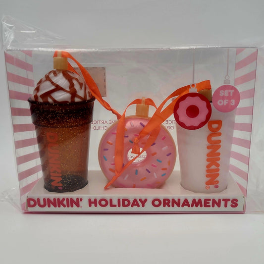 NEW Dunkin Donuts Holiday Ornament Mini 3 Pack - Limited Edition 2024 Christmas