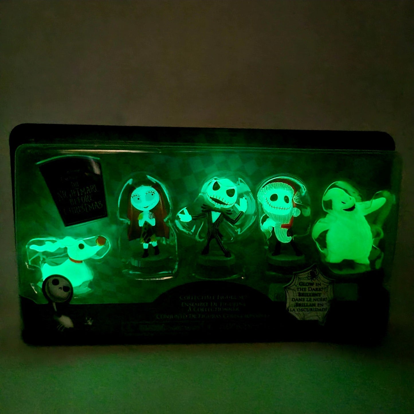 Disney Tim Burton Nightmare Before Christmas Glow in Dark Mini Figure 5 PC Set