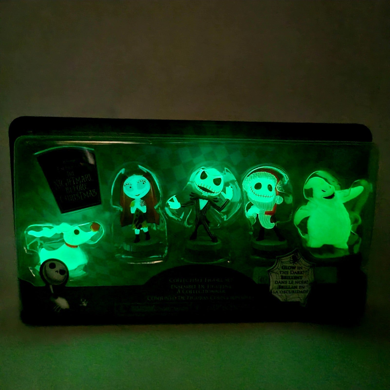 Disney Tim Burton Nightmare Before Christmas Glow in Dark Mini Figure 5 PC Set