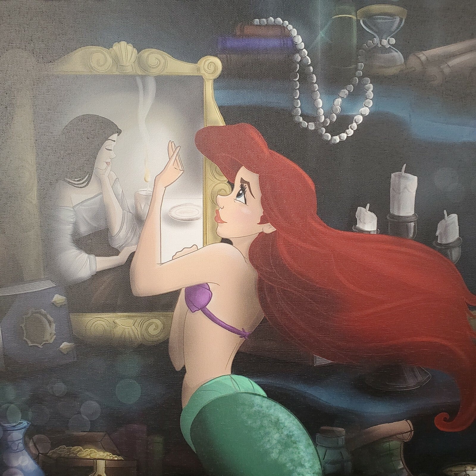 Disney Fan Art of Heather L. Bean 16"x20" Canvas The Flame Mermaid Ariel Digital