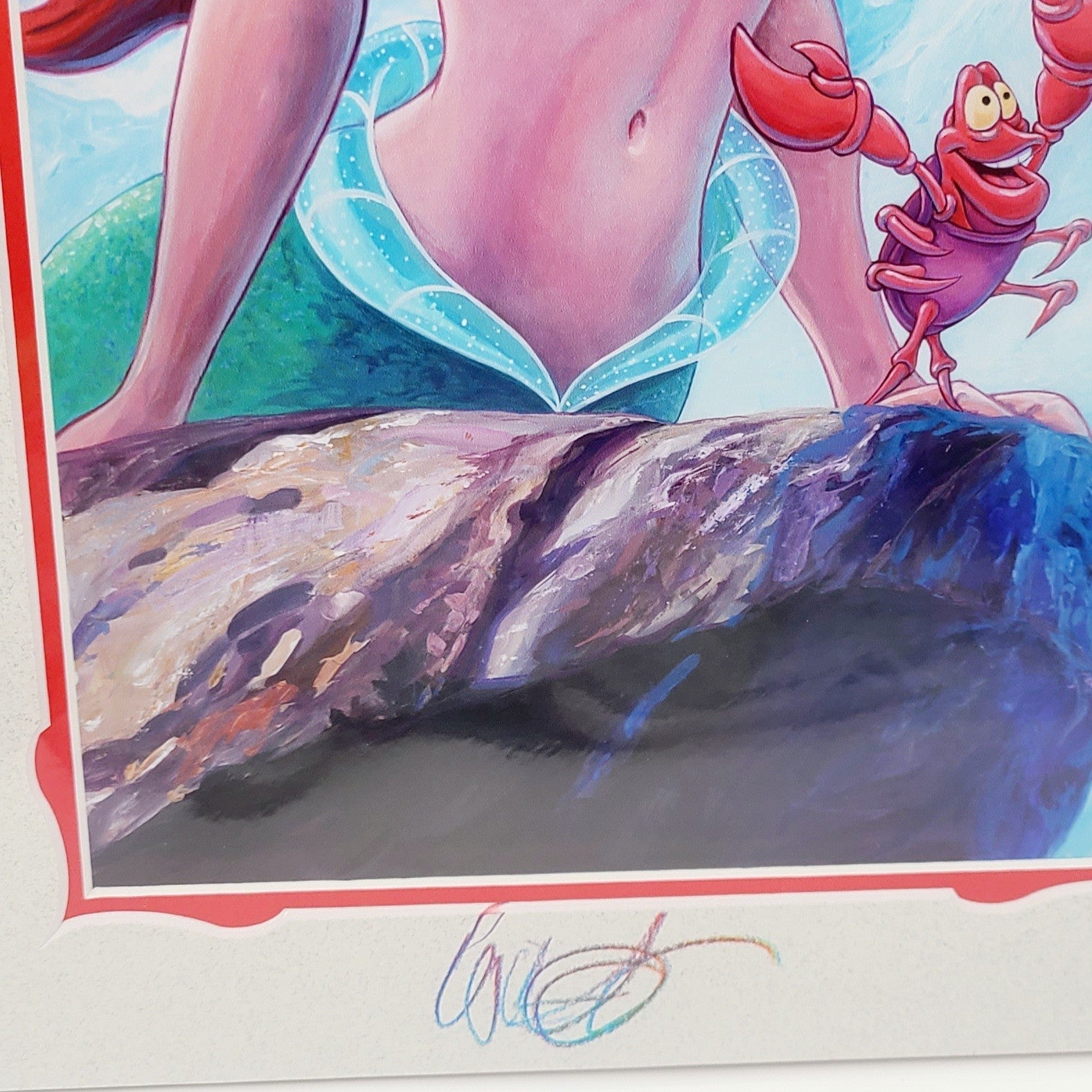SIGNED Disney Park Little Mermaid Ariel Your World William Silvers Print 14”x18”