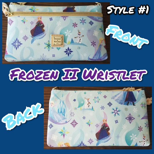 *Actual Bag* Disney Parks Dooney & Bourke Wristlet Pouch Purse Frozen Elsa& Anna