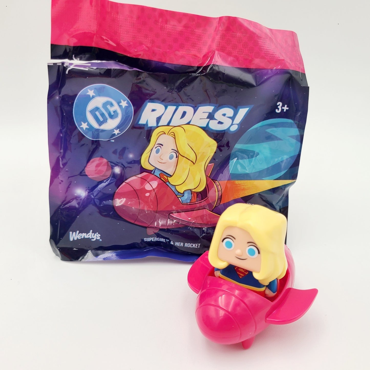 Wendy's DC Rides Supergirl & Her Rocket Kids Meal Toy 2026 Normal Figure Opened