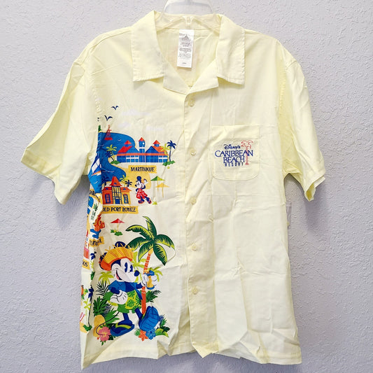 LARGE Disney World Park Caribbean Beach Resort Map Shirt Skyliner Mickey Minnie