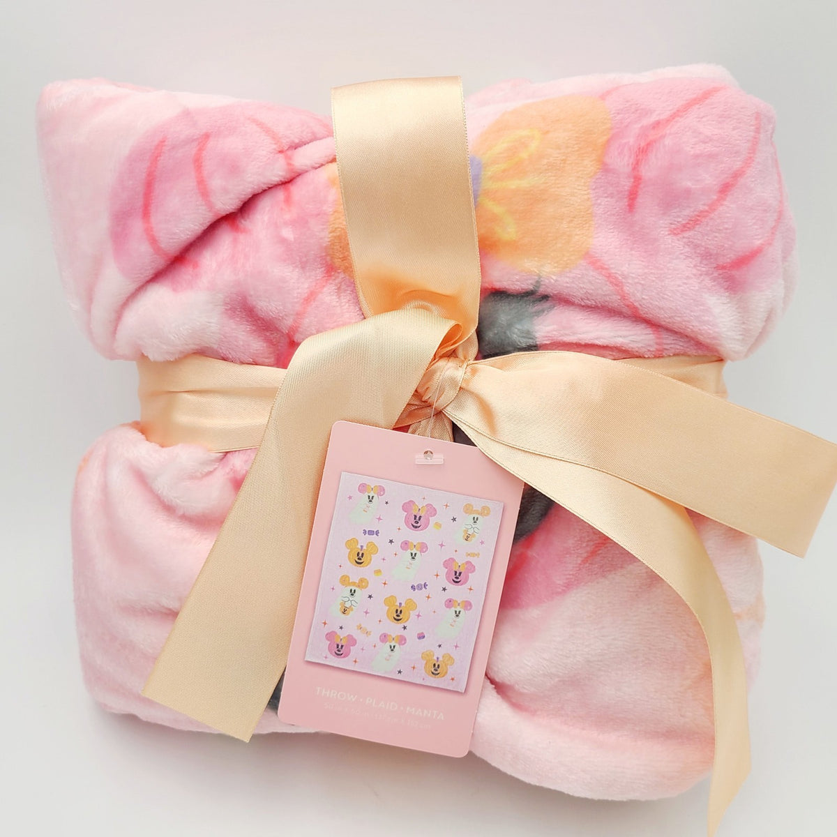2026 Disney Parks Cutie Ghosts Pink Halloween Throw Blanket 50x60” Mickey Minnie