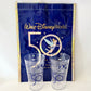 Set Of 2 Walt Disney World 50th Anniversary Clear Plastic Cup Blue Letters + Bag