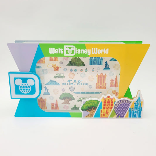 Walt Disney World 4 Parks Icons Magic Kingdom Epcot Animal Photo Frame 4" x 6”