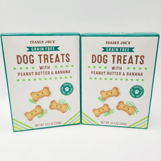 *2 Pack* Trader Joe's Dog Treats Peanut Butter & Banana Grain Free 10.6 oz Each