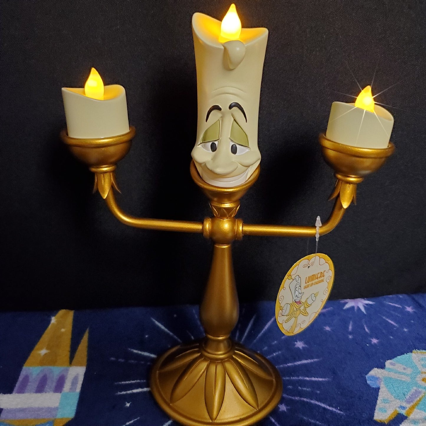 NEW Disney Parks Beauty And The Beast Lumiere Light Up Candelabra Figure 11”