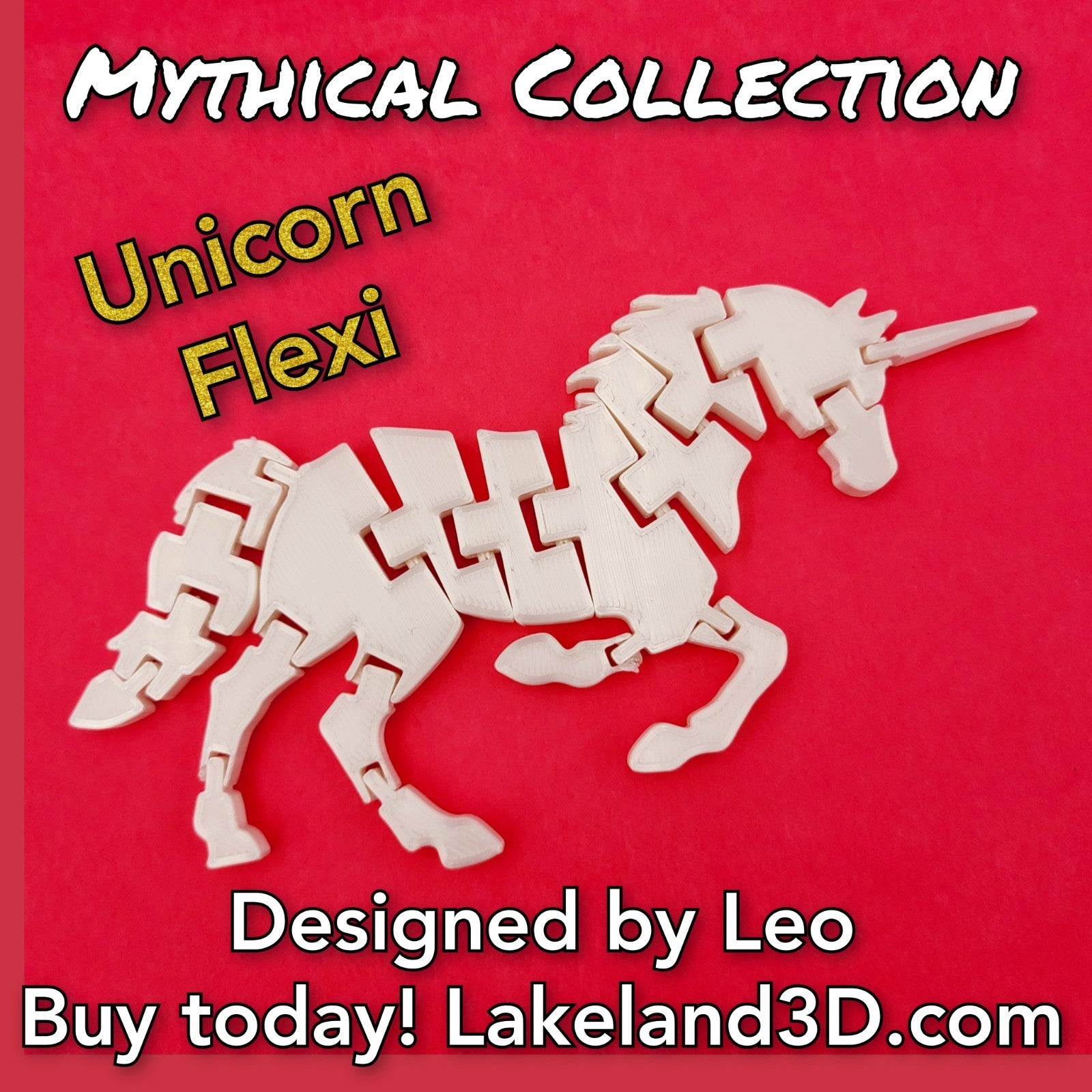 *Unicorn & Dragon* 3D Printed Flexi Fidget Toy Decor Gift Decoration Lakeland3D