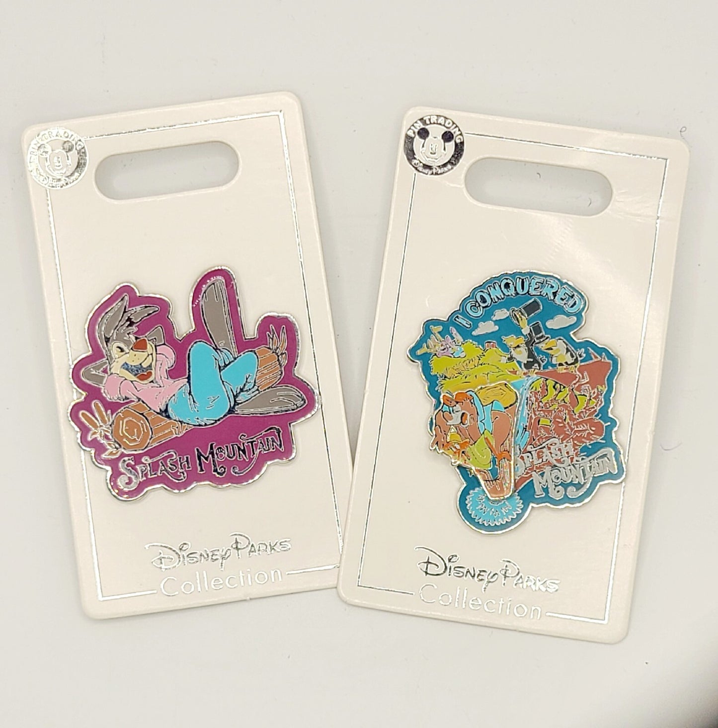 *Set of 2 Pins* Disney Parks Splash Mountain Brer Rabbit Fox Bear "I Conquered"
